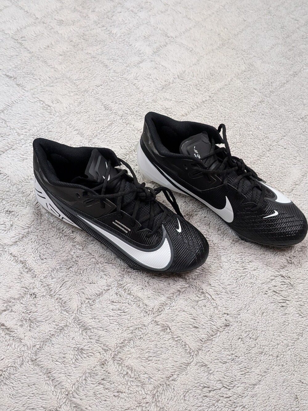 Nike Vapor Edge Elite 360 2 Black White Football Cleats Mens 10.5 DA5457-001 NEW